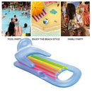 #A Swimming Pool Lounge Chair Water Inflatable Floating Row Air Mat Beach Equipm