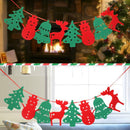Christmas Hanging Bunting Banner DIY Xmas Tree Bell Elk Pull Flags Pennant Decor