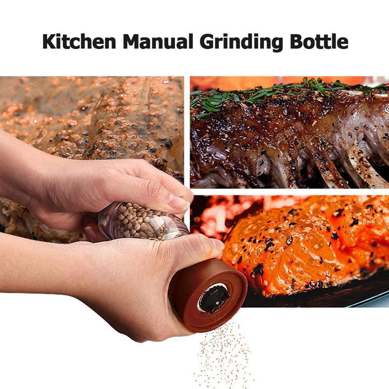 Kitchen Pepper Grinder Mill Manual Grinding Bottle Seasoning Jar Spice Holder