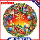 Partial Embroidery Kits Christmas House Candles 11CT Stamped Needlework Artwork