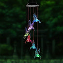Solar LED Color Changing Wind Chime Lamps Hummingbird Pendant Lights (C) Newly