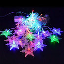 4m LED Snowflake Icicle Lamp Curtain String Lights Christmas (US Colorful)