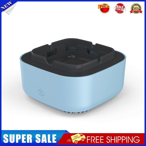 Smokeless Ashtray Air Purifier 360 Degree Surround Smoke Remover (Blue)