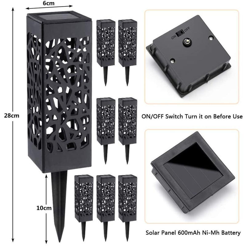 Solar Waterproof Hollow Lamp Lawn Stakes Sensor Garden Light (Warm White)