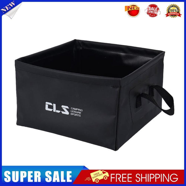 Outdoor Foldable Basin Water Bucket Camping Fishing Washing Tub (Black)