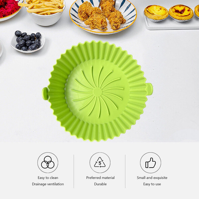 Air Fryer Liner Nonstick Kitchen Baking Parchment Steamers Pads (Green) Newly