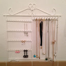 Earrings Ear Studs Necklace Display Rack Metal Stand Organizer Hold White
