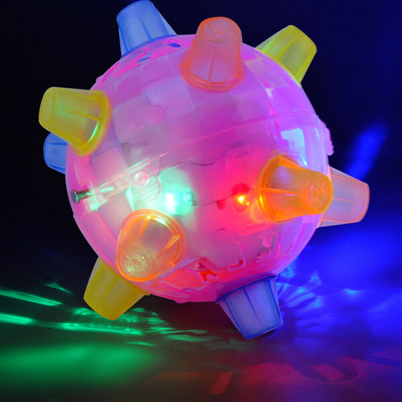 Jumping Activation Ball Pet Dog Toys LED Light Flashing Vibrating Bouncing Toys