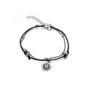 Multi Layer Summer Beach Leather Anklets Sun Pendant Beads Charm  Foot Chain