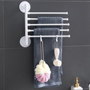 5 Bar Wall Mounted Rotating Towel Rack Bathroom Bath Towel Holder (White) Newly