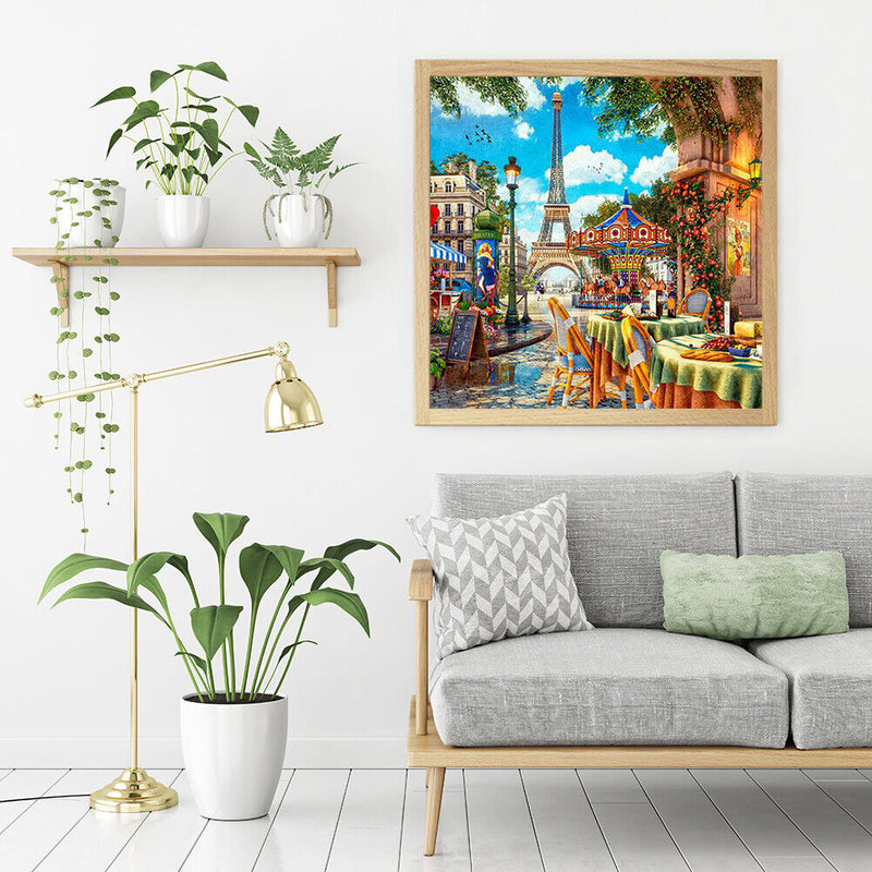 Paris Street Oil Paint By Numbers Kits Canvas DIY Picture Hand Painted Wall Art
