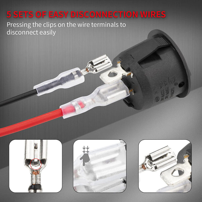Round Rocker Switch Professional ON Off 20mm DC12V-24V Toggle Switch for Car