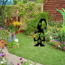 Gnomes Garden Decor, Ground Sign Silhouette for Outdoor, Lawn, Yard (2) Newly