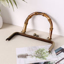 Metal Purse Frame Bamboo Handle Kiss Clasp Coin Bag Accessories DIY Craft 2 Pack