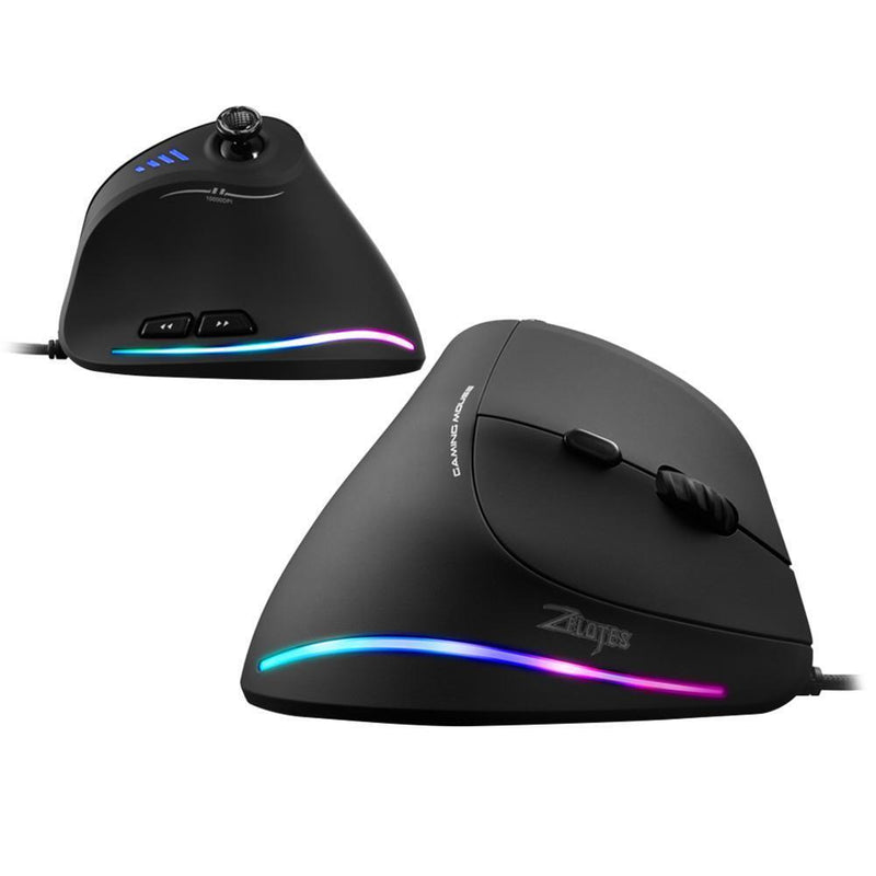 ZEALOTES C-18 10000DPI Adjustable RGB Optical Gaming USB Wired Vertical Mouse