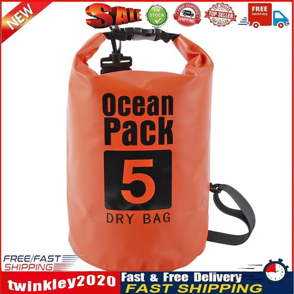 Waterproof Dry Bag Pack Sack Swimming Kayaking River Trekking (5L Orange) Newly