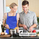 Women Men Adjustable Kitchen Apron Pure Color Waterproof Bib for Cooking