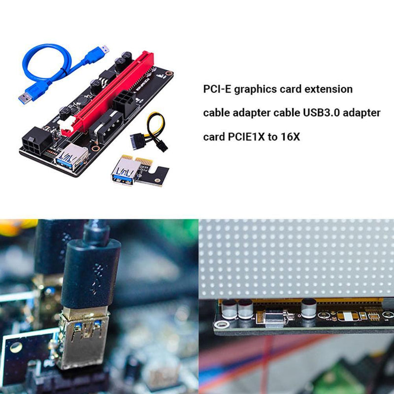20X Ver009S PCI-e Riser Card PCI Express 1Xto 16X Adapter USB3.0 Data Cable