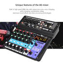 Mixer Sound Mixing Console USB Soundcard DJ Audio 48V Power (6 Channel EU)