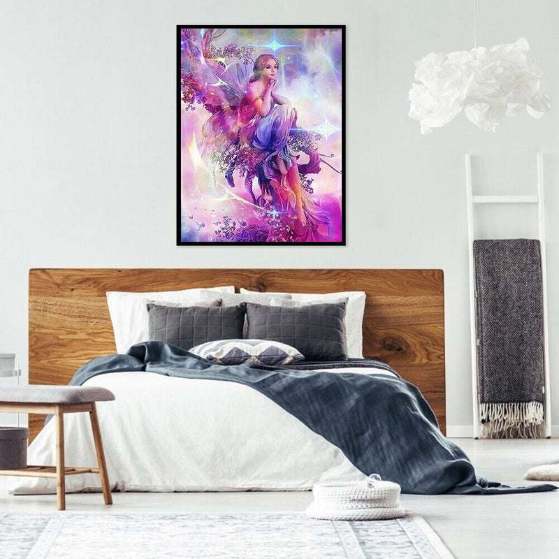 Butterfly Elf Girl Colouring Oil Canvas Pictures DIY Hand Painted Picture Craft