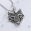 man Nordic Scandinavian Amulet Necklace Viking Wolf Head Norse Fenrir Pendant