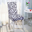 Removable Printing Pattern Elastic Home Hotel Dining Chair Covers(Black)