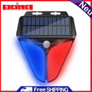 Home Solar Power Alarm Lamp Security System Warning Indicator Theft Flash Light