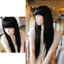 Addorable Girls Lady Long Straight Clip on Hair Extension Black Fiber 60c