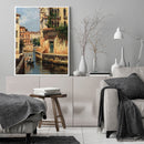 Frameless Oil Paint By Numbers Nordic Style Houses River DIY Canvas Picture
