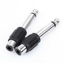 4pcs RCA/AV Female to 6.35mm 1/4 Inch Male Mono Audio Adapters Connecters