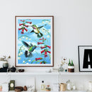 Bird Hold Flower Diamond Painting Kits Full Round Drill Home Wall Decor