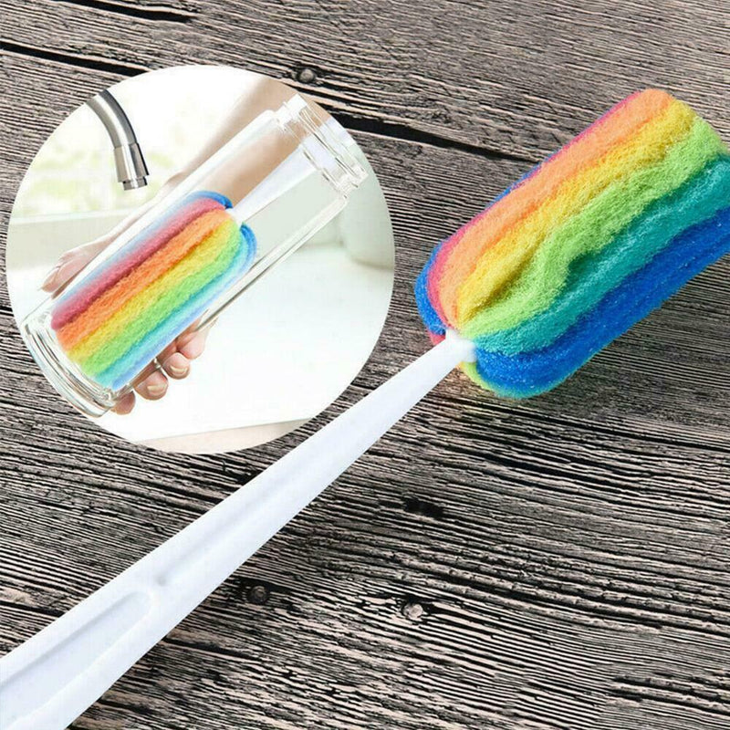 Detachable Water Bottle Cup Mug Glass Washing Sponge P0H4 T9M9 Rainb Brush F0Z5