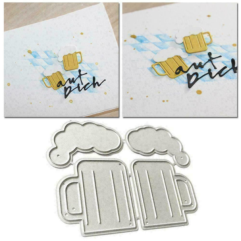 Beer Metal Cutting Dies Stencil Scrapbookings DIY Album Stamps Paper P9M4 U7D3