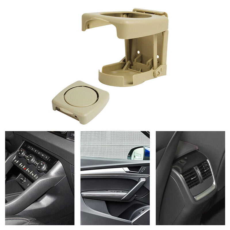 Universal Car Cup Drink Holder Support Auto Interior Folding Brace (Beige) Newly
