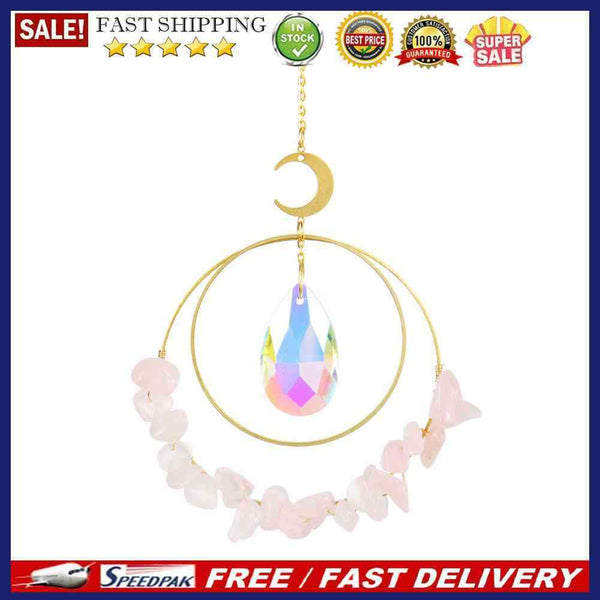 Moon Circle Crystal Suncatcher Lighting Accessories Curtain Home Garden Penda