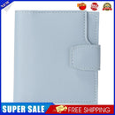 Women Simple Bifold Leather Short Wallet Solid Color Hasp Card Case (Blue)