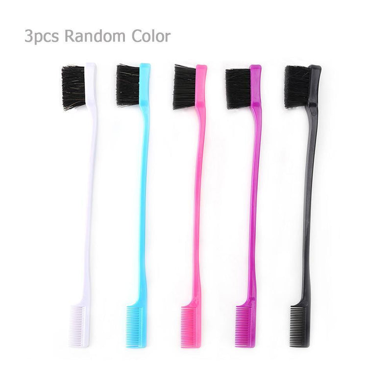 Double Sided Hair Edge Brush Hair Styling Hair Beauty Hairdress Comb (3pcs