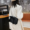 Autumn Women Bowknot Flap Clutches Portable Lattice PU Shoulder Crossbody Bags