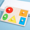 Geometric Hand Grabbing Board Wooden Jigsaw Children Educational Toys (D) Newly