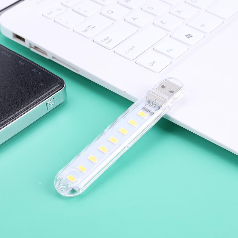 Mini Portable USB Book Light Bright Reading Lamp for Laptop (Yellow 8LED)