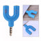 3.5mm Stereo Audio Jack Earphone Headphone 2 Way U Splitter Adapter