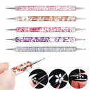 5Pcs Beauty DIY Marbleizing 2 Way Nail Art Manicure Tools Dotting Pen Painting