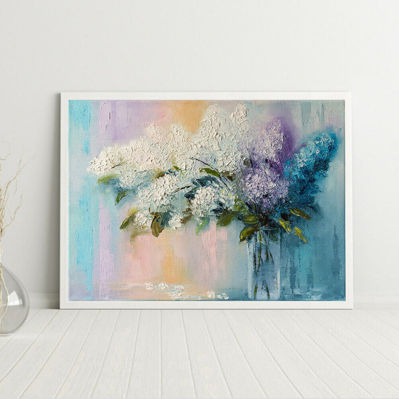 Frameless Oil Paint By Numbers DIY Vase Lavender Picture Craft Home Decorat