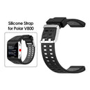 Silicone Watch Band for Polar V800 Replacement Wrist Strap (Black Grey) Newly