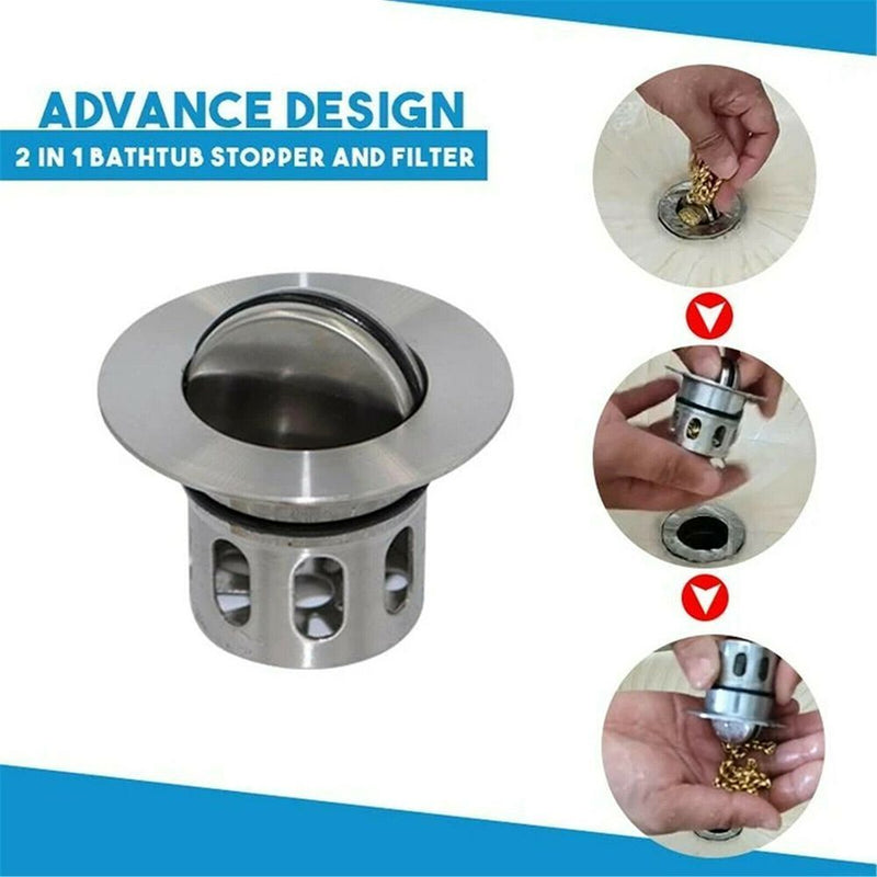 With Anti-clogging Basket Sink Drain Stopper Wash Basin Bounce Drain Filter