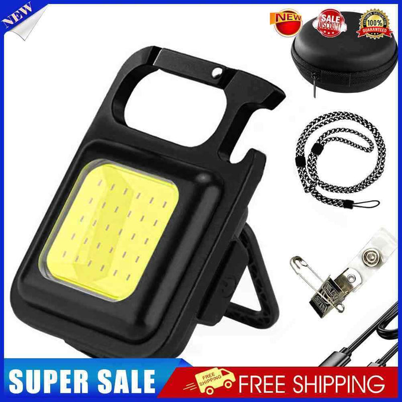 COB LED Mini Flashlight Keychain Camping 400lm Waterproof Torch (1 Set)