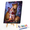 Butterfly Girl and Cat Oil Paint By Numbers DIY Handpainted on Canvas Wall Ar