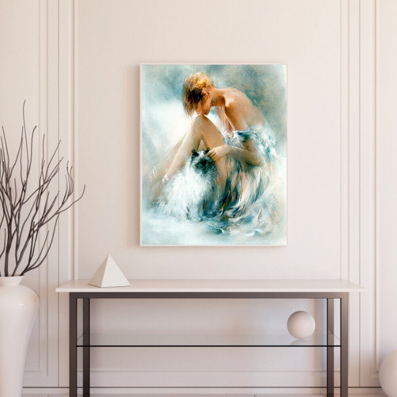Girl Oil Paint By Numbers Kit DIY Acrylic Painting Wall Art Picture Craft Dec
