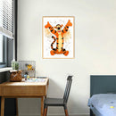 5D Diamond Painting Kit DIY Cartoon Jump Tiger Full Round Crafts Home Decoration