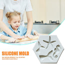 Silicone 4-Cavity Ocean Animals Mold Dessert  Baking Tray Pastry Decoration